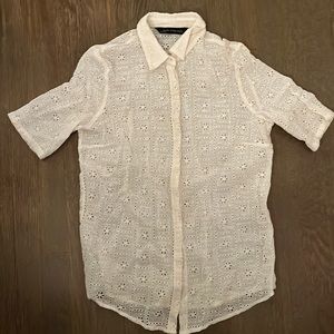 Zara embroidered shirt. Size Small